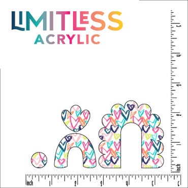 Multicolor Scribble Hearts 2 Pattern Acrylic Sheets - CMB Pattern Acrylic