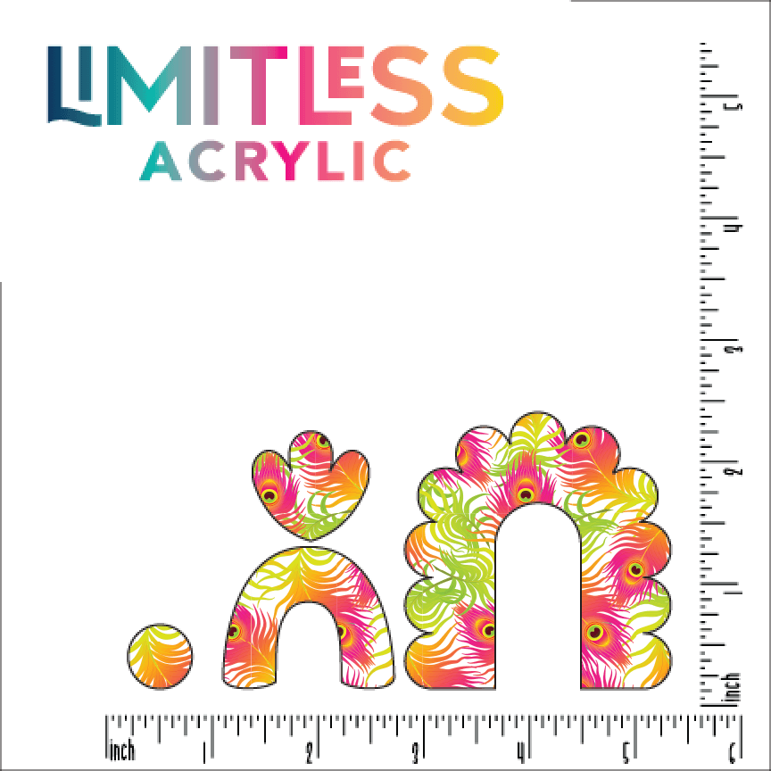 Neon Peacock Pattern Acrylic Sheet - CMB Pattern Acrylic