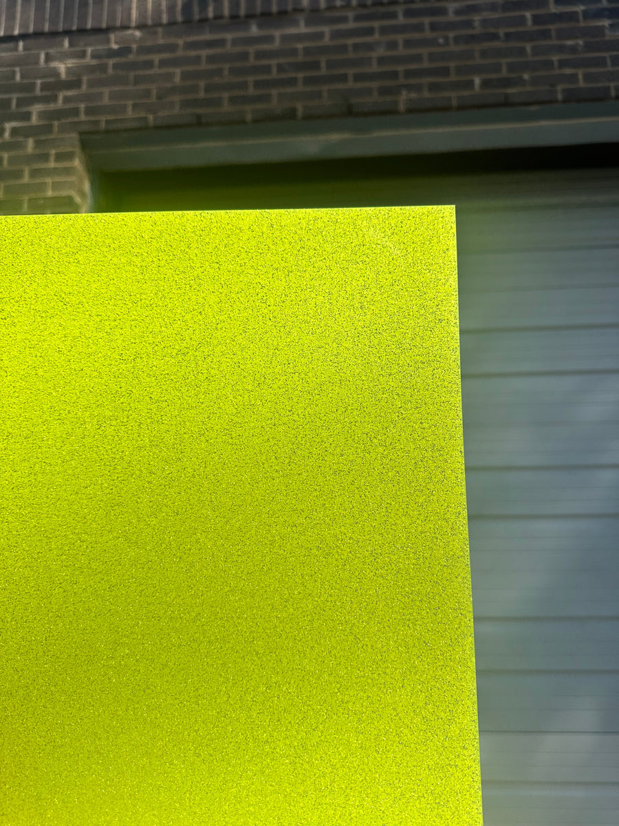 1/8" Neon Yellow Glitter Cast Acrylic Sheets Custom Made Better