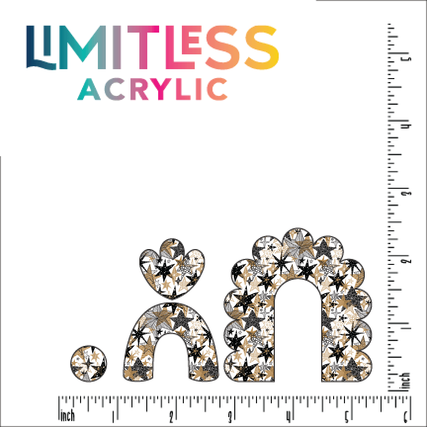 New Year New Stars Pattern Acrylic Sheet - CMB Pattern Acrylic