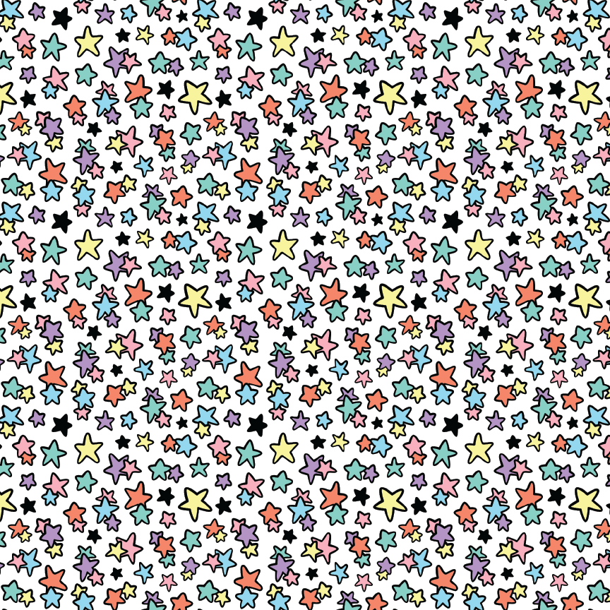 Pastel Rainbow Cartoon Stars Pattern Acrylic Sheets - CMB Pattern Acrylic
