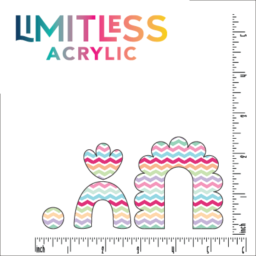 Pastel Rainbow Chevron Pattern Acrylic Sheet - CMB Pattern Acrylic