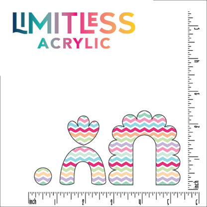 Pastel Rainbow Chevron Pattern Acrylic Sheet - CMB Pattern Acrylic
