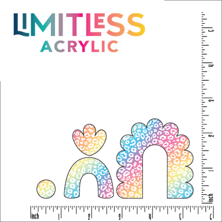 Pastel Rainbow Leopard Stripes Pattern Acrylic Sheet - CMB Pattern Acrylic