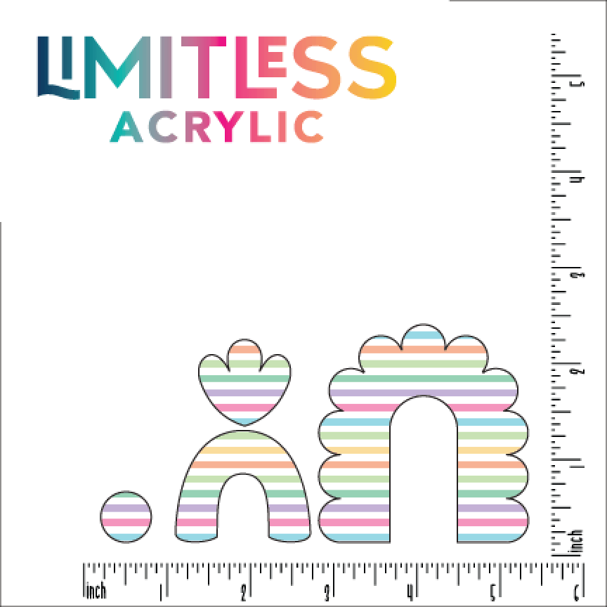 Pastel Rainbow Stripes Pattern Acrylic Sheet - CMB Pattern Acrylic