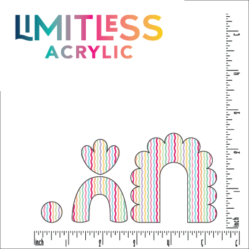 Pastel Rainbow Waves Pattern Acrylic Sheet - CMB Pattern Acrylic