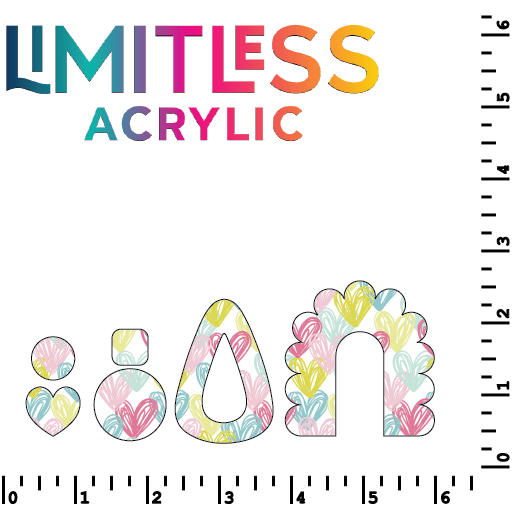 Pastel Scribble Hearts Pattern Acrylic Sheets - CMB Pattern Acrylic