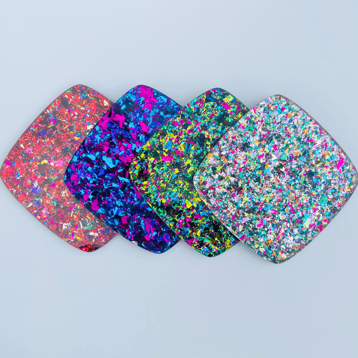 Peacock Party Chunky Flake Glitter Cast Acrylic | Glitter Acrylic Sheet | CMB Acrylic