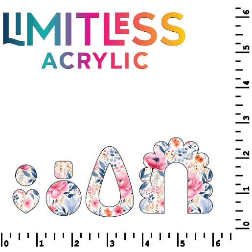 Pink & Blue Floral Pattern Acrylic Sheets - CMB Pattern Acrylic