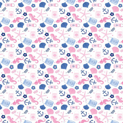 Pink & Blue Nautical Shapes Pattern Acrylic Sheets - CMB Pattern Acrylic