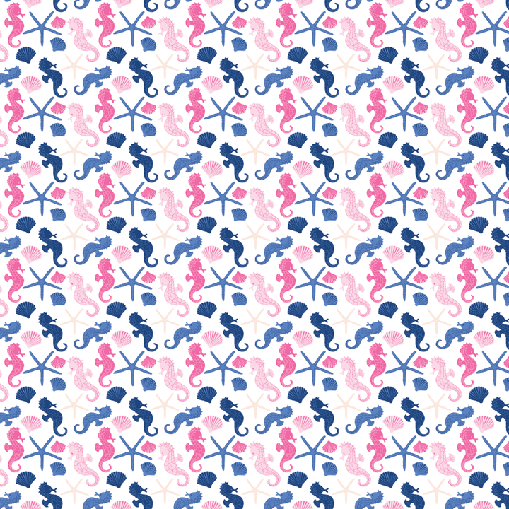 Pink & Blue Seahorses Pattern Acrylic Sheets - CMB Pattern Acrylic