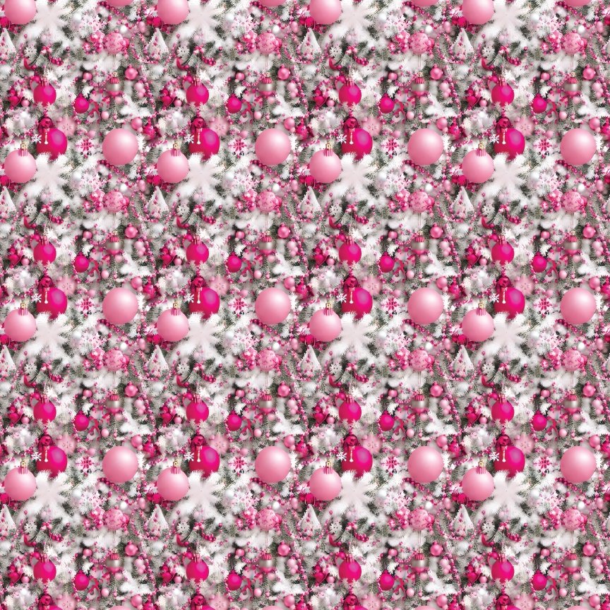 Pink Christmas Tree Decor Pattern Acrylic Sheets - CMB Pattern Acrylic