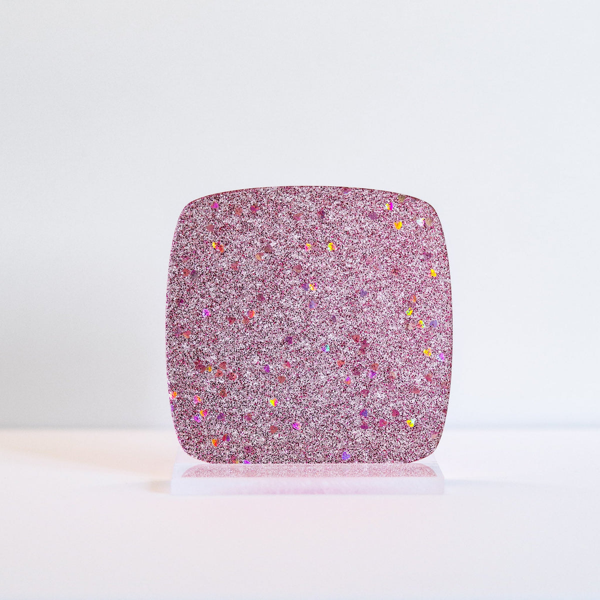 Pink Hearts Sparkling Glitter Cast Acrylic | Glitter Acrylic Sheet | CMB Acrylic