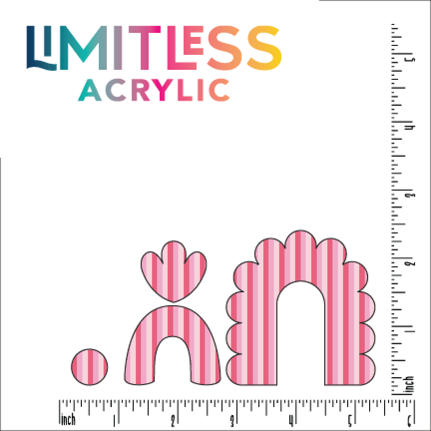 Pink Ombre Stripes Pattern Acrylic Sheet - CMB Pattern Acrylic
