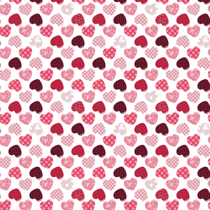 Pink & Red Decorative Hearts Pattern Acrylic Sheets - CMB Pattern Acrylic