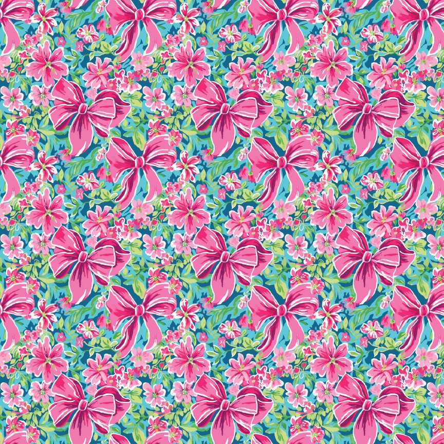 Preppy Floral Bows Pattern Acrylic Sheets - CMB Pattern Acrylic