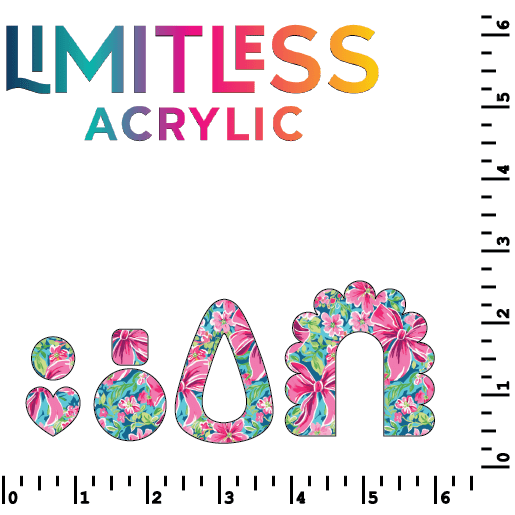 Preppy Floral Bows Pattern Acrylic Sheets - CMB Pattern Acrylic