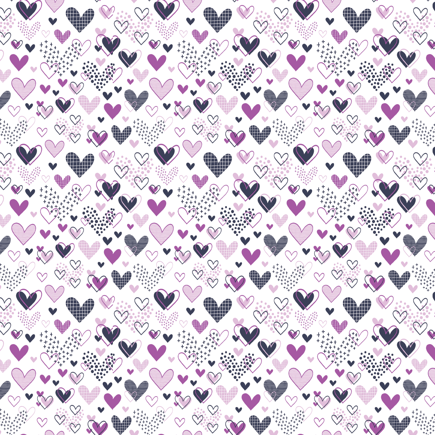 Purple Doodle Hearts Pattern Acrylic Sheets - CMB Pattern Acrylic