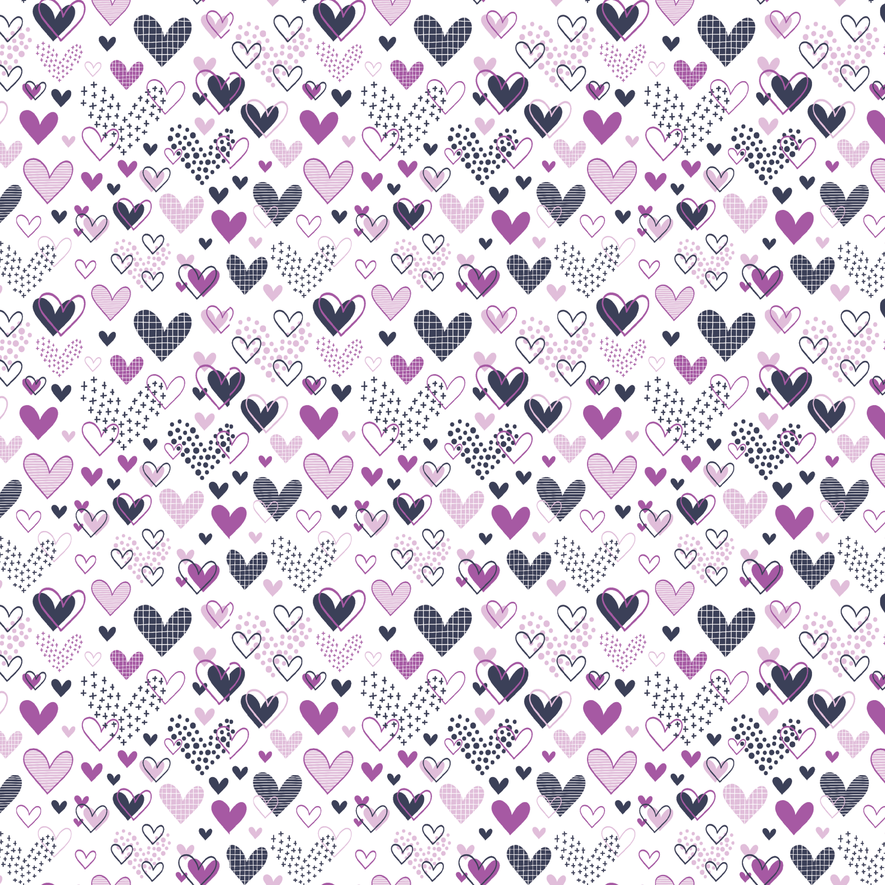 Purple Doodle Hearts Pattern Acrylic Sheets - CMB Pattern Acrylic