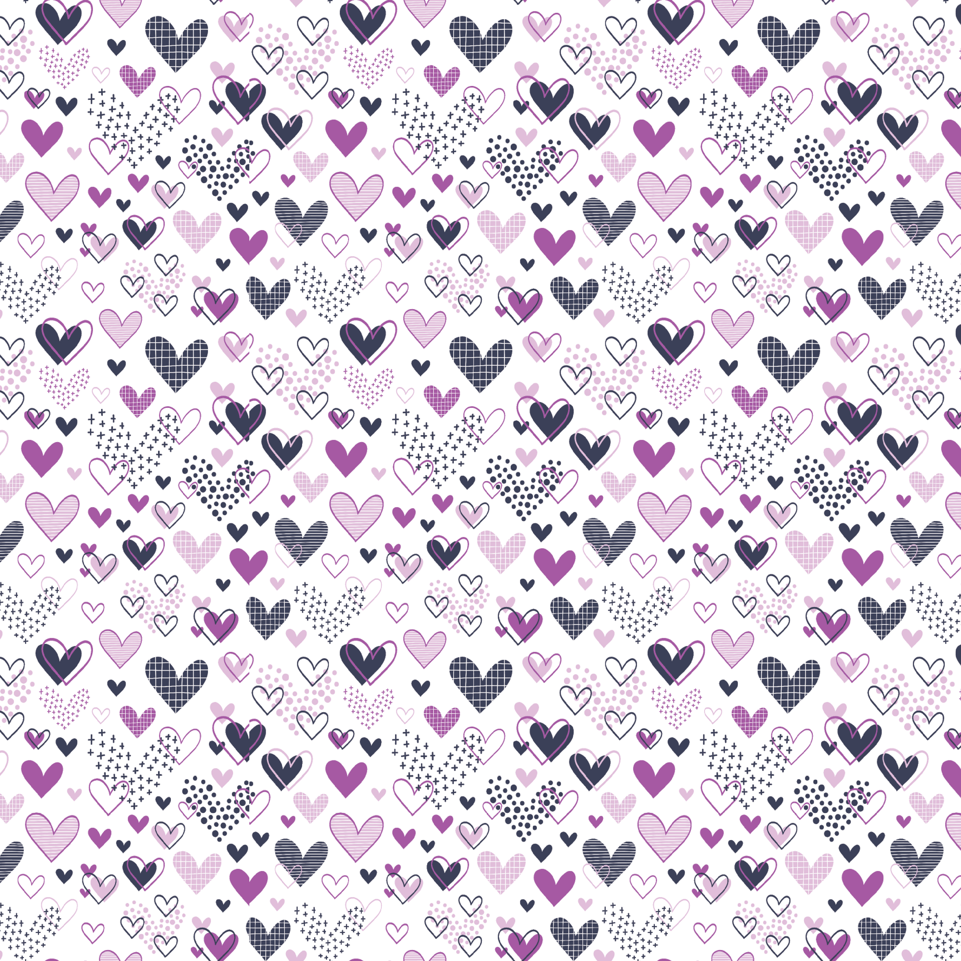 Purple Doodle Hearts Pattern Acrylic Sheets - CMB Pattern Acrylic