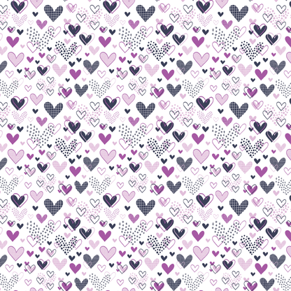 Purple Doodle Hearts Pattern Acrylic Sheets - CMB Pattern Acrylic