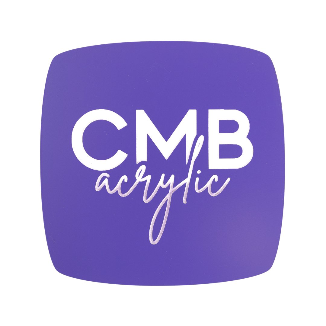Purple Engraves White Laser XT Two Tone Acrylic | Two Tone Acrylic Sheet | CMB Acrylic