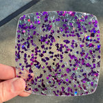 Purple Heart & Tinsel Shaped Glitter Cast Acrylic | Glitter Acrylic Sheet | CMB Acrylic