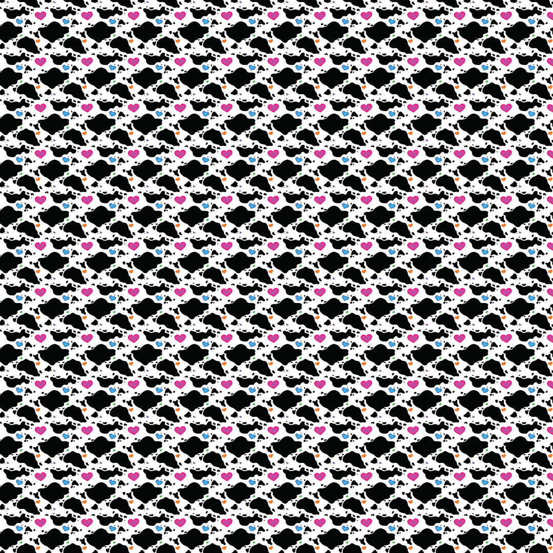 Rainbow Heart Cow Print Pattern Acrylic Sheets - CMB Pattern Acrylic