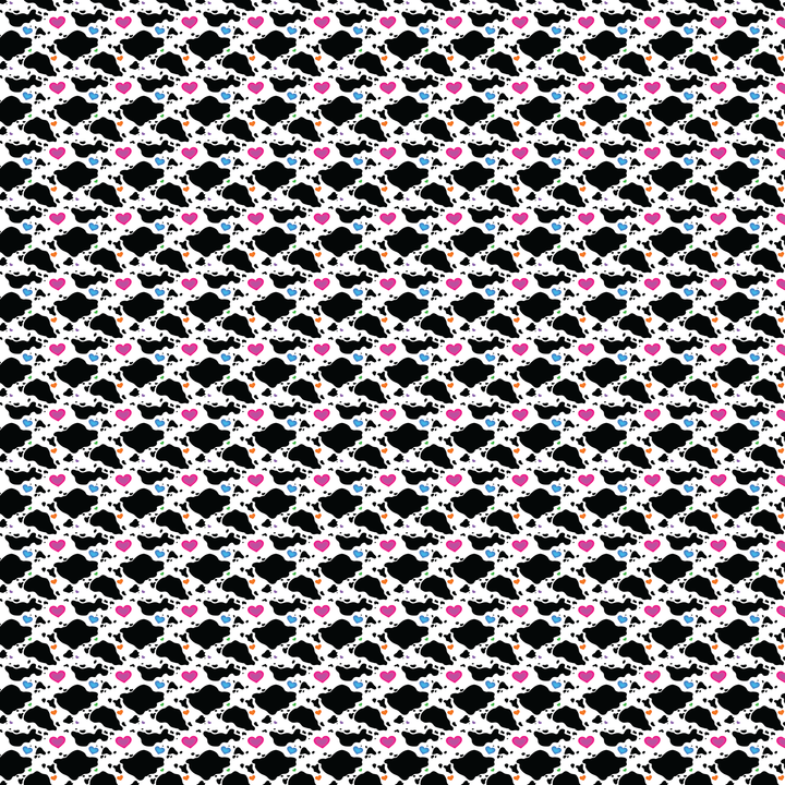 Rainbow Heart Cow Print Pattern Acrylic Sheets - CMB Pattern Acrylic