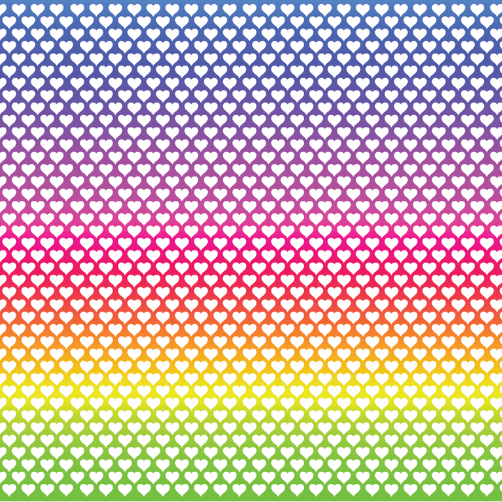 Rainbow Ombre Hearts Pattern Acrylic Sheets - CMB Pattern Acrylic
