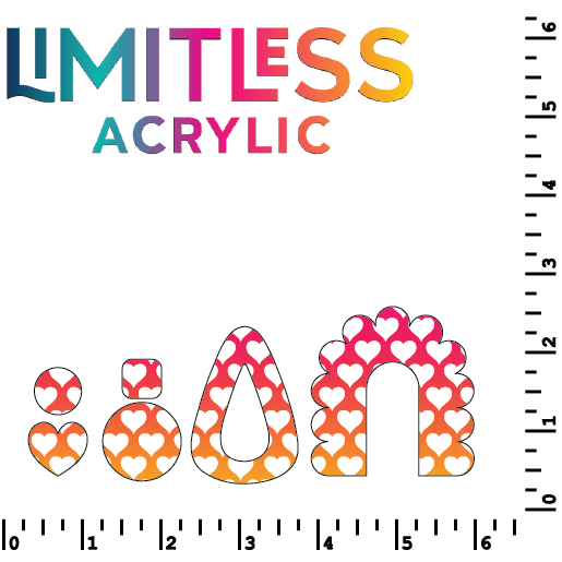 Rainbow Ombre Hearts Pattern Acrylic Sheets - CMB Pattern Acrylic