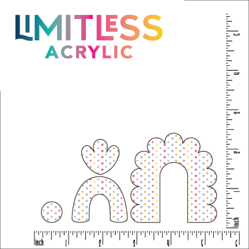 Rainbow Polka Dots Pattern Acrylic Sheet - CMB Pattern Acrylic
