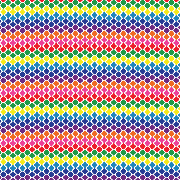 Rainbow Quatrefoil Pattern Acrylic Sheets - CMB Pattern Acrylic