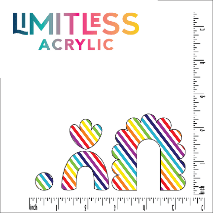 Rainbow Stripes Pattern Acrylic Sheet - CMB Pattern Acrylic