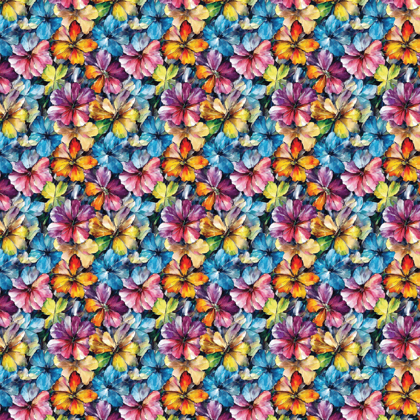 Rainbow Watercolor Wildflower Pattern Acrylic Sheets - CMB Pattern Acrylic
