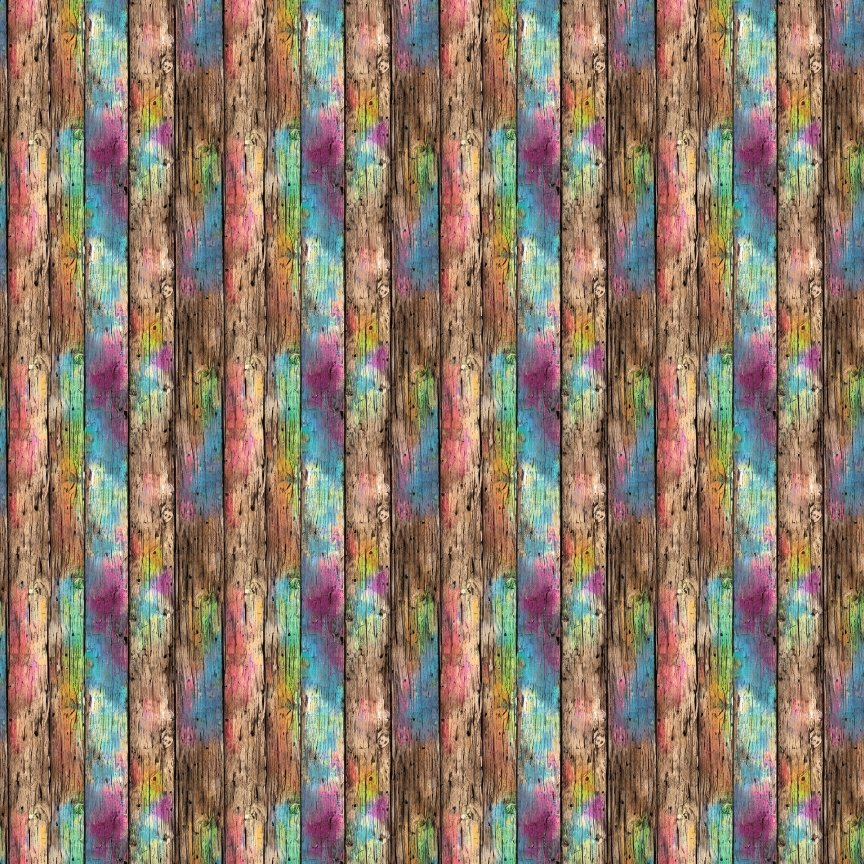 Rainbow Weathered Wood Pattern Acrylic Sheets - CMB Pattern Acrylic