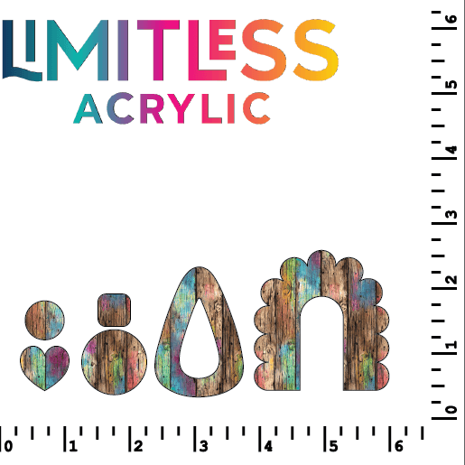 Rainbow Weathered Wood Pattern Acrylic Sheets - CMB Pattern Acrylic