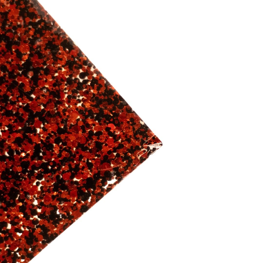 Red & Black Confetti Dots Cast Acrylic Sheets - Acrylic Sheets