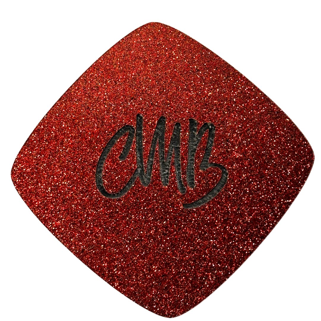 Red Glitter Engraves Black Two Tone Cast Acrylic | Glitter Acrylic Sheet | CMB Acrylic