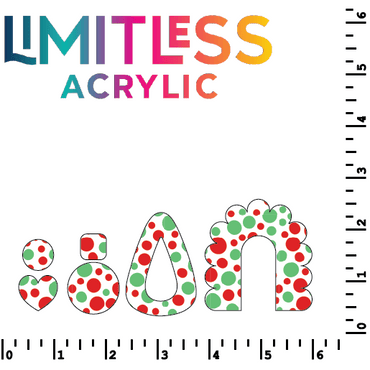 Red & Green Polka Dots Pattern Acrylic Sheet - CMB Pattern Acrylic