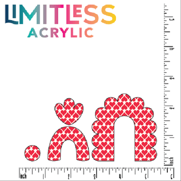 Red Hearts Trees Pattern Acrylic Sheet - CMB Pattern Acrylic