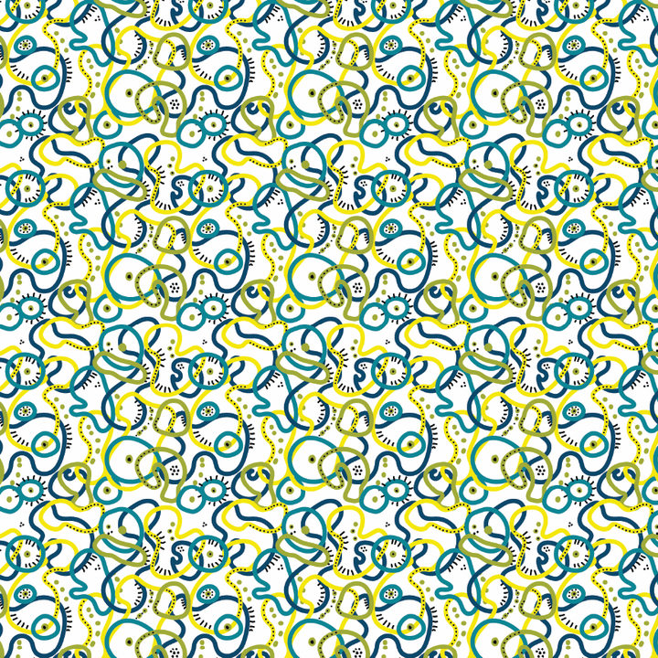 Retro Geo Swirly Swirls Pattern Acrylic Sheet - CMB Pattern Acrylic