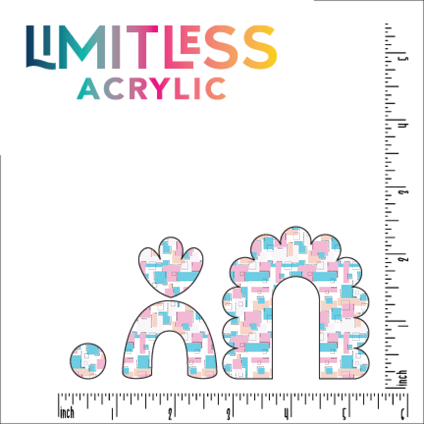 Retro Pastel Blocks Pattern Acrylic Sheet - CMB Pattern Acrylic