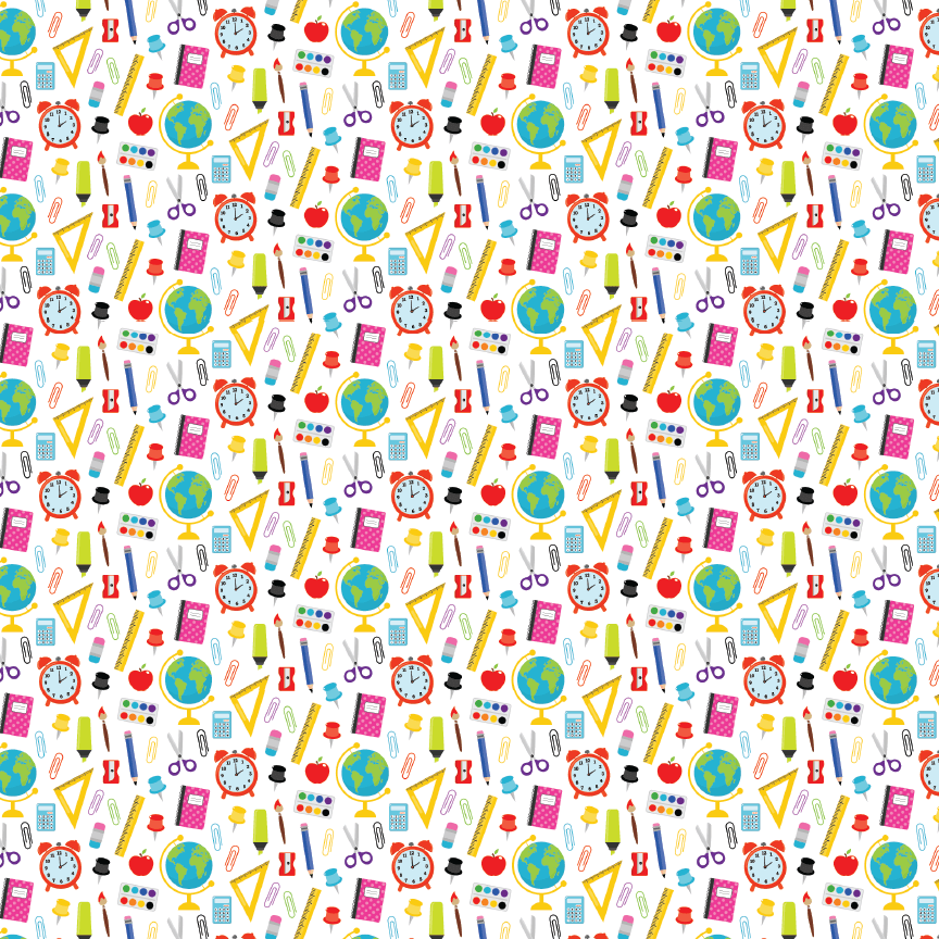 School Supplies Pattern Acrylic Sheets - CMB Pattern Acrylic