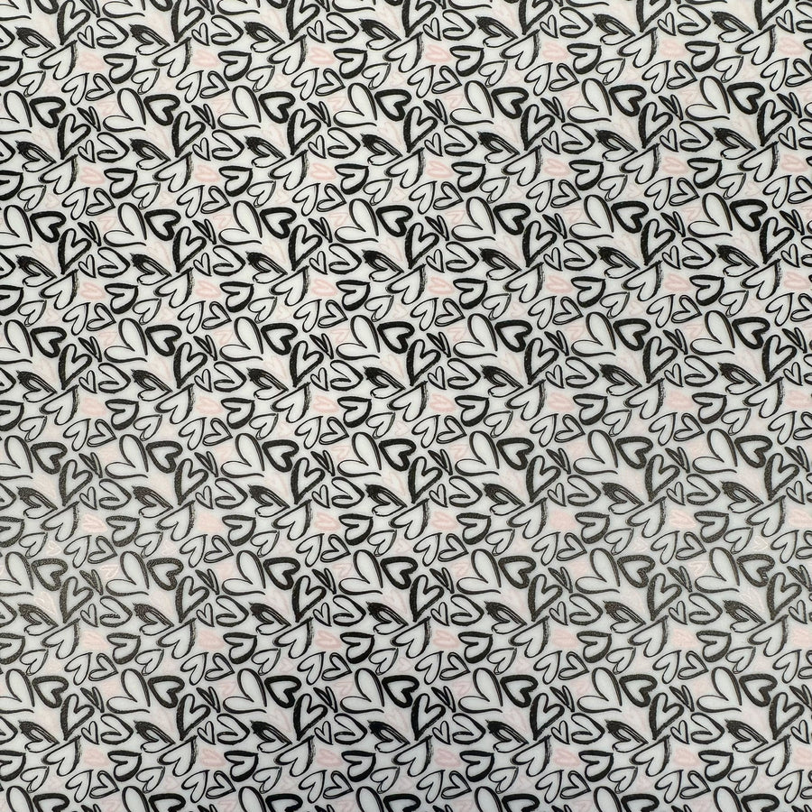Scribble Hearts Pattern Acrylic Sheet - CMB Pattern Acrylic
