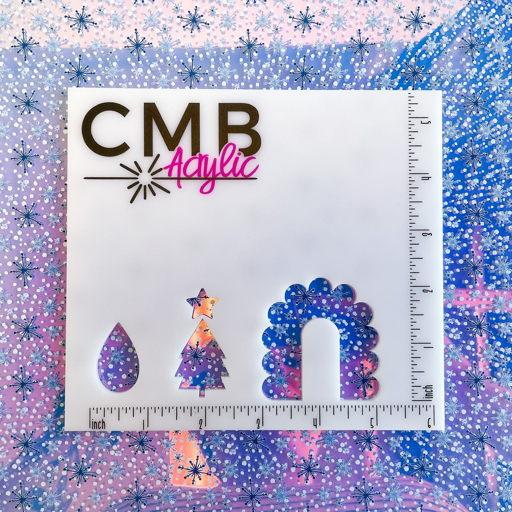 Snowflake 1 Pattern Acrylic Sheet - CMB Pattern Acrylic