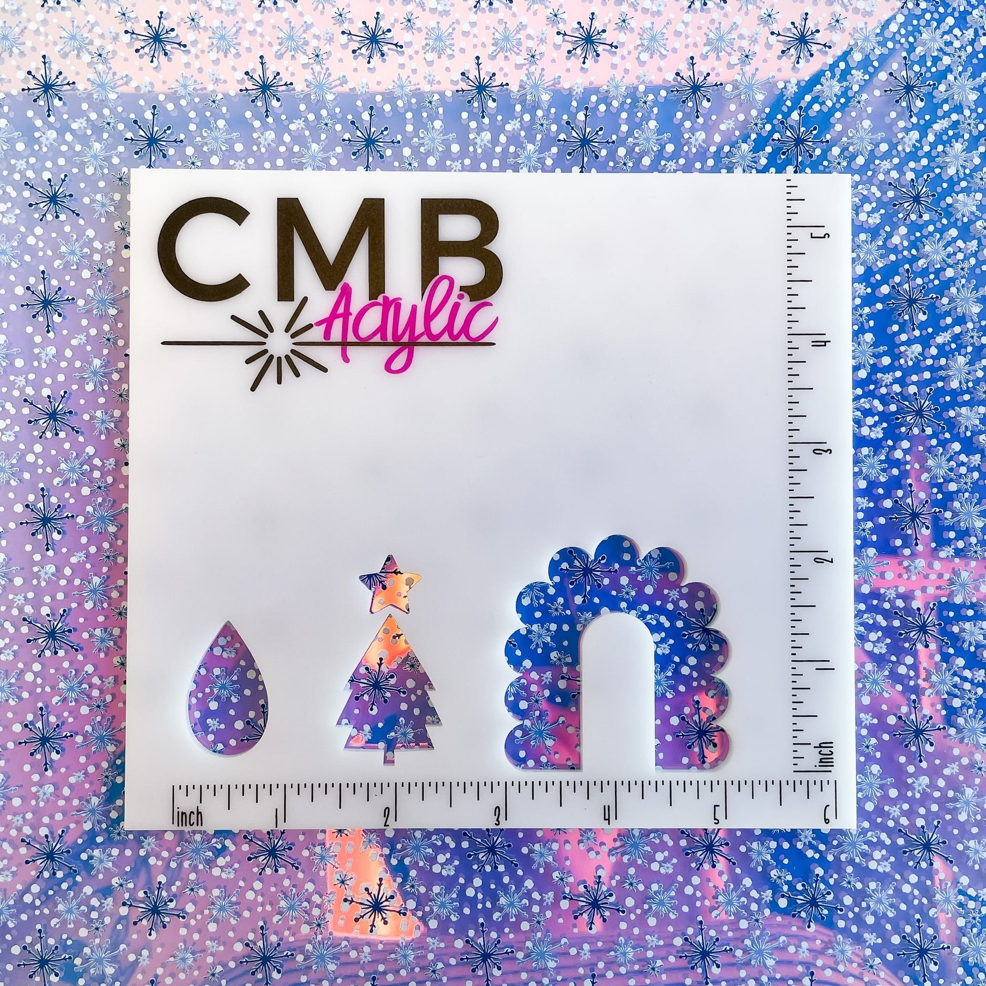 Snowflake 1 Pattern Acrylic Sheet - CMB Pattern Acrylic
