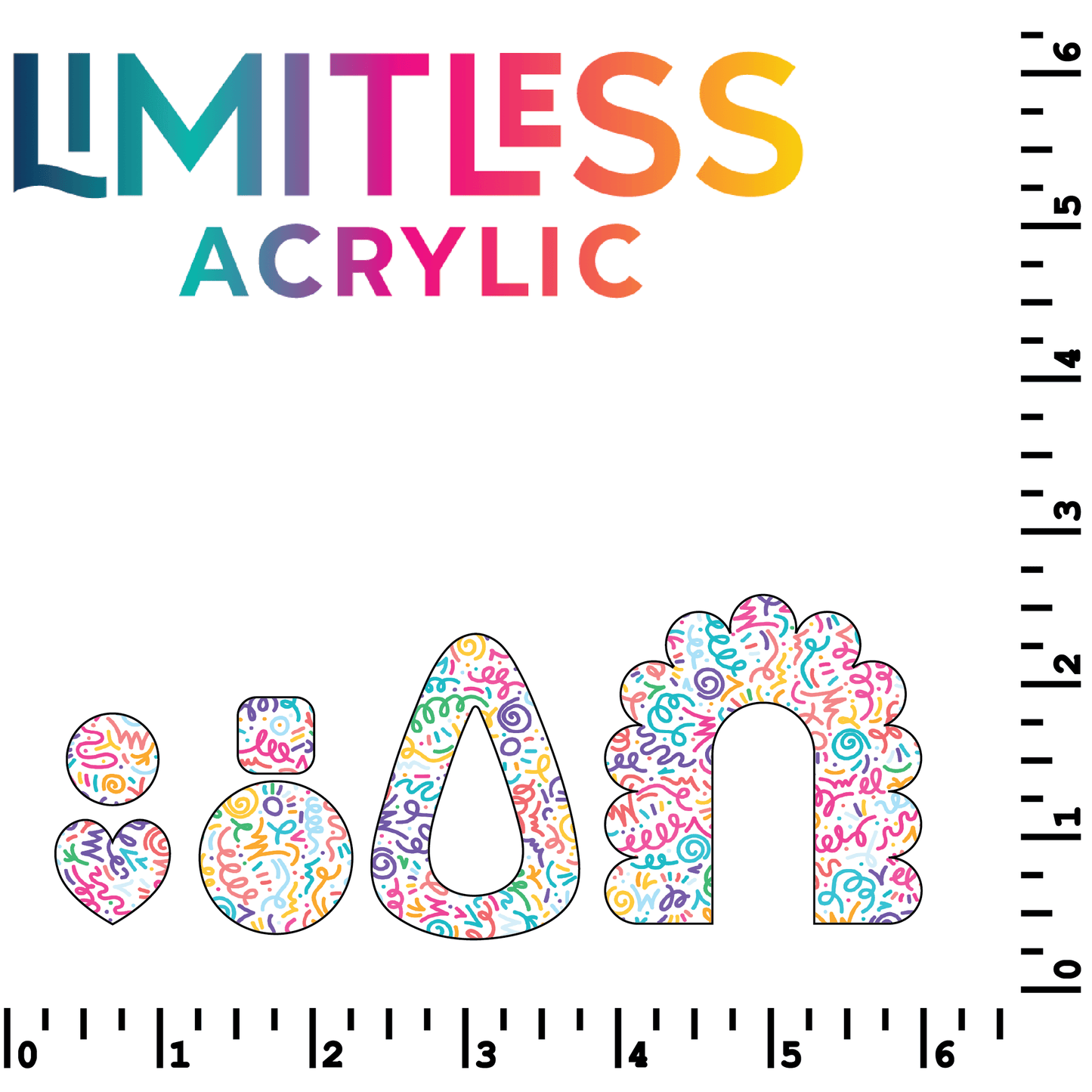 Squiggles Confetti Pattern Acrylic Sheets - CMB Pattern Acrylic