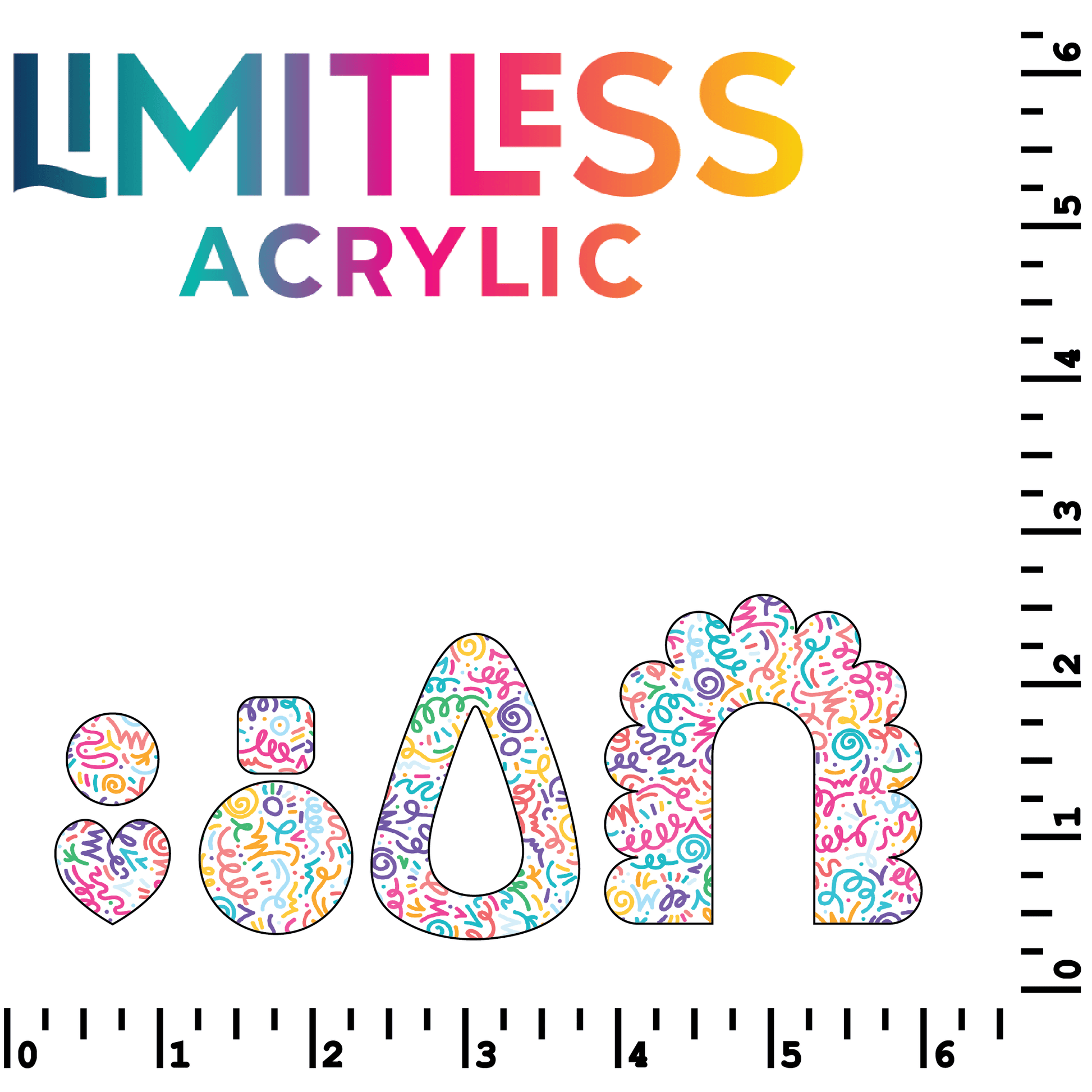 Squiggles Confetti Pattern Acrylic Sheets - CMB Pattern Acrylic