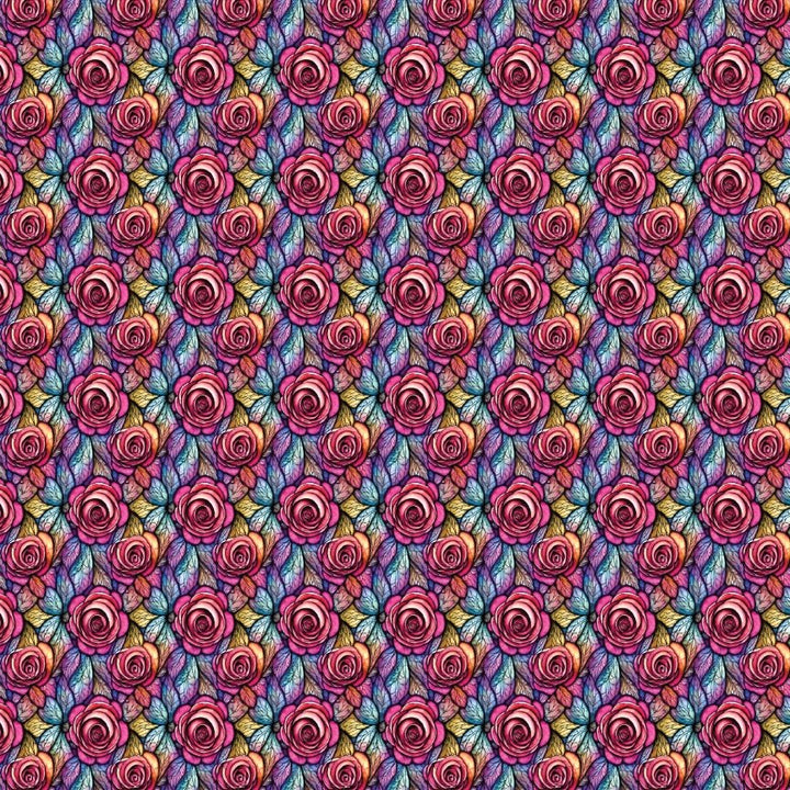 Stained Glass Roses Pattern Acrylic Sheets - CMB Pattern Acrylic